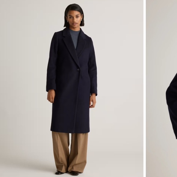 Quince Italian Wool Single Breasted Coat Cadet Blue Sz S NEW - Picture 1 of 4